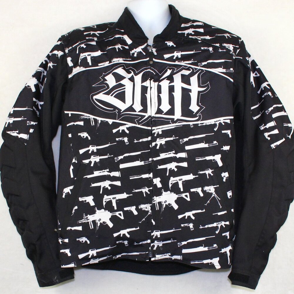 Shift Rise Against Guns Motorcycle Jacket Mens Large